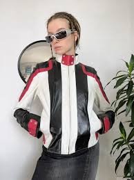 RARE Vintage Racing Oversized Leather Jacket Y2K Retro Style ... - Product from Etsy