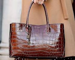 Aspinal of London London Large CrocEmbossed Leather Tote Bag