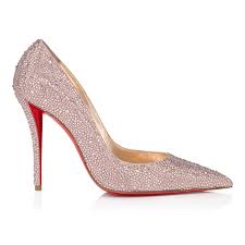 Miss Z Strass - Zapatos de tacón 100 mm - Ante y strass - Rosa Vintage - Mujer - Christian Louboutin Estados Unidos