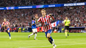 Atlético de Madrid celebra su triunfo ante Manchester United en la Champions League