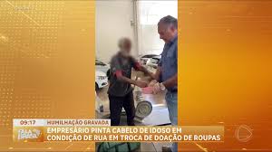 MP investiga empresário que ofereceu dinheiro a idoso para pintar cabelo e barba.