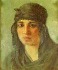 Artiste/Peintre Lefebvre un nord aficain a la pipe. Artiste/Peintre Youssef Kamel 1891_1971. Impressionisme à l&#39;Egyptien jeune fille paysanne - YoussefKamel