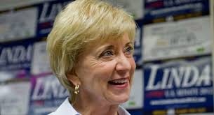 Linda McMahon campaigns July 27 in Connecticut. | AP Photo. She&#39;s talking up her personal story and reaching out to women. | AP Photo - 120803_linda_mcmahon_ap_328