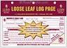 Loose leaf log book pages