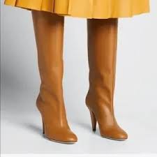 Fendi | Shoes | Fendi 95mm Calf Leather Knee Boots38 Covered Heelnew Never Worn Camel | Poshmark - Product from Poshmark