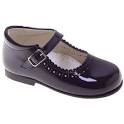 Girls navy patent shoes