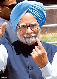 Left out: Prime Minister Manmohan Singh dismissed the non-stop TV footage of the gathering Modi storm as a &#39;media creation&#39; - article-2612493-1D5311BE00000578-441_306x423