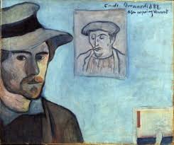 Self-Portrait with Portrait of Gauguin - Emile Bernard - WikiArt.org - self-portrait-with-portrait-of-gauguin-1888
