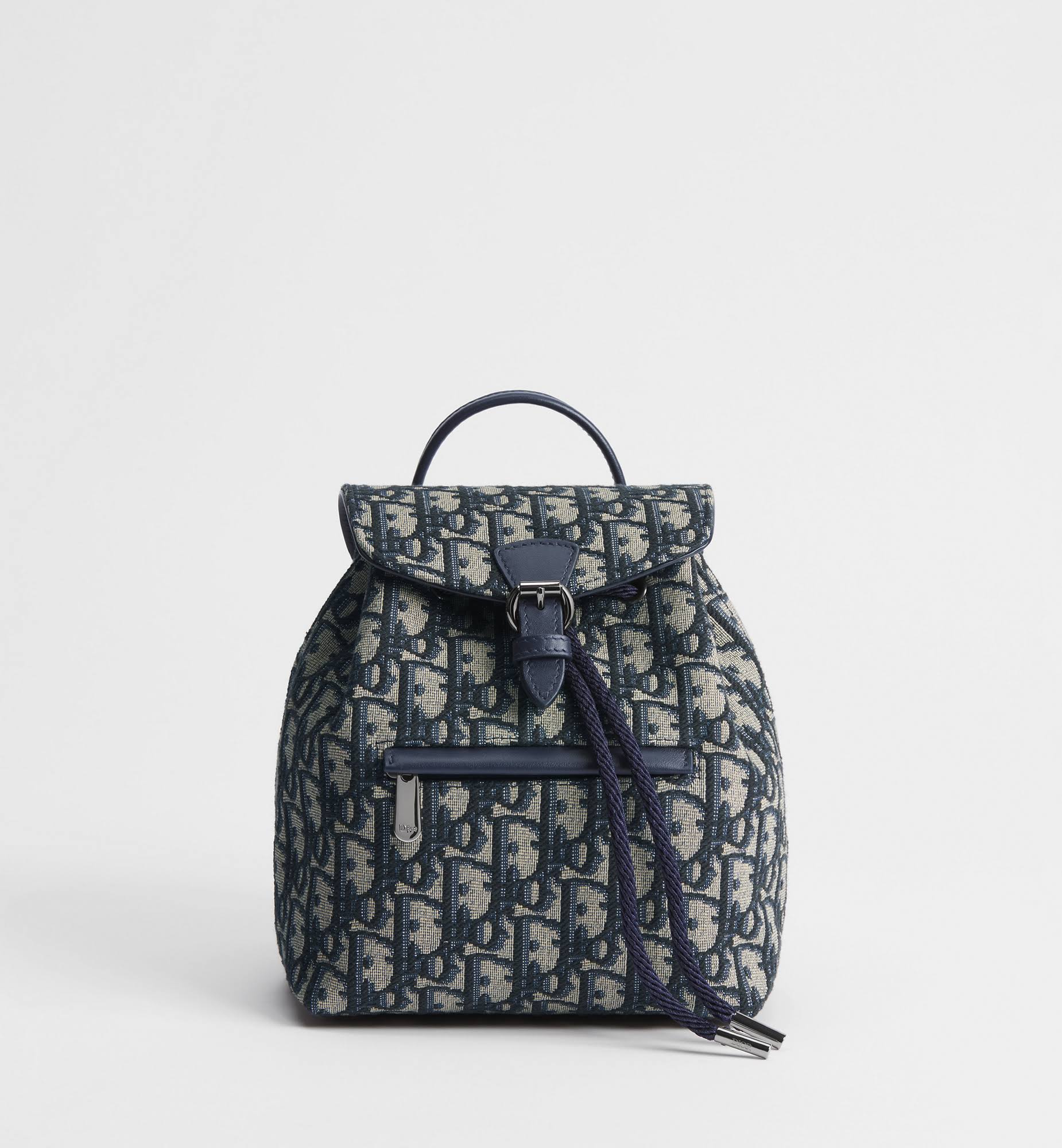 Dior Kids Kids' Backpack Beige And Blue Dior Oblique Jacquard