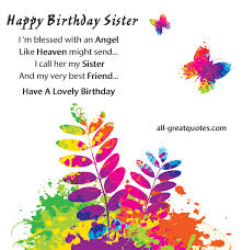 Free Birthday Cards For Sister - I&#39;m blessed with an Angel via Relatably.com