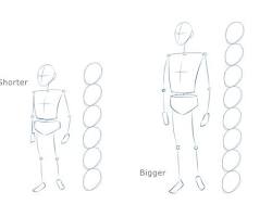 Image of refined stick figure with basic body shapes for Link