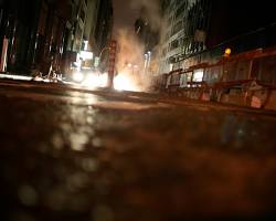 Image de vapeur égouts paris rue nuit chauffage urbain