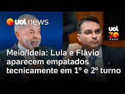Meio/Ideia: Lula e Flávio aparecem empatados tecnicamente em 1º e 2º turno