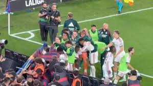 Camavinga struck with flagpoles during Real Madrid goal celebration