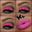 Neon Makeup: Graphic Pink Eye Shadow