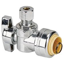 AQUA-DYNAMIC Angle Valve - Lead Free - 1/2" x 1/4" - Push x ...