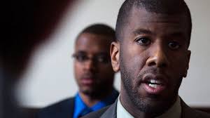 Lyle Howe, right, lawyer for Trevor Zinck, a member of the Nova Scotia legislature charged with fraud, theft and breach of trust, is accompanied by law ... - image