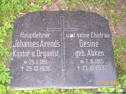 Grab von Johannes Arends (29.01.1861-29.10.1928), Friedhof Marienhafe