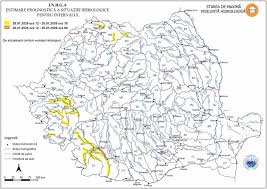 Hidrologi: Cod portocaliu de viituri, pe râul Jiu, până joi dimineața; Cod galben pe cursuri din opt județe