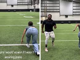 Myles Garrett Beats Girlfriend Chloe Kim In Cute Race