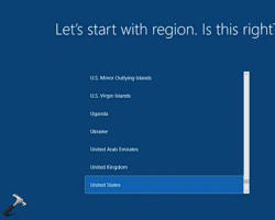 Image of Windows 10 Out of Box Experience setup screen