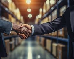 business owner shaking hands with a supplier resmi