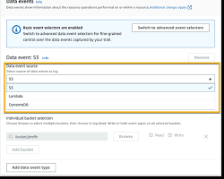 Image of CloudTrail Configure Event Selector screen