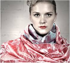 : : Nitin Goyal London : : - narozh_hand_smocked_dabbi_double_duppion_silk_scarf