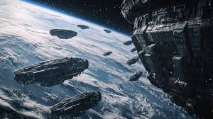 Alien invasion fleet approaching earth with ominous intent | Premium AI-generated image