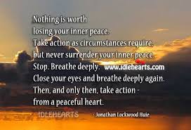 Amazing ten lovable quotes about inner peace pic English ... via Relatably.com