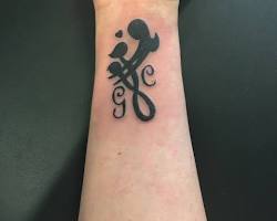 Image of Infinity Symbol mother and two children tattoo