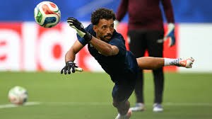 Cape Verde goalkeeper Vozinha celebrates after a match