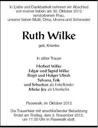 Ruth Wilke-geb. Krienke | Nordkurier Anzeigen