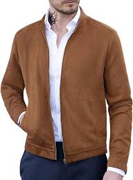 Winter Coats for Men Long Sleeve Mode Men Zip Up Suedette Jacket Casual Jacket Outwea - Product from Amazon.com