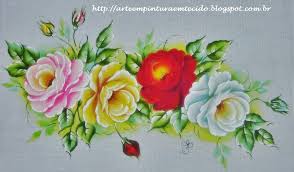 Resultado de imagem para pinturas em tecidos rosas passo a passo