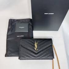 Portefeuille enveloppe leather crossbody bag Saint Laurent Black in Leather - 44537590