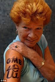 Tattoo: President of the GMB Mary Turner. Ed Miliband was forced to sit in silence as Britain&#39;s most senior woman union leader read the riot act to him for ... - article-2371813-1AE93641000005DC-550_306x454