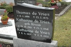 Grab von Thomas Vries, de (08.11.1896-23.02.1975), Friedhof ... - dv116