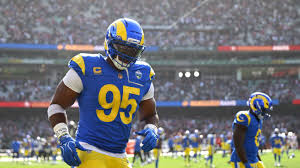 Myles Garrett in Los Angeles Rams uniform during an NFL game