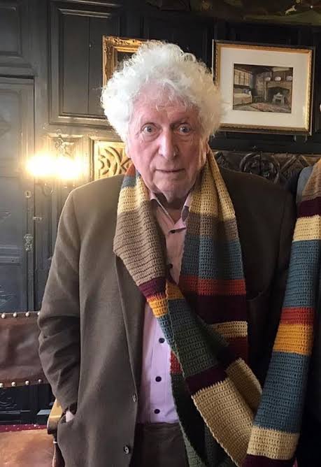Tom Baker with his legendary scarf