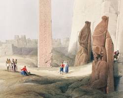 Gambar Luxor city on the east bank of the Nile River David Roberts