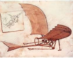 Image of Leonardo da Vinci's flying machine sketch