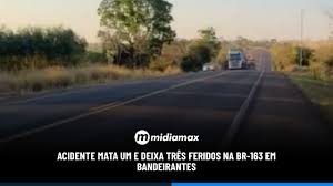 Acidente mata um e deixa três feridos na BR-163 em Bandeirantes