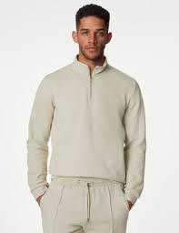 Sudadera con algodón con media cremallera | STONE ...