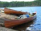 Handmade wooden canoe