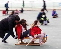화천 산천어 축제 얼음 썰매 이미지