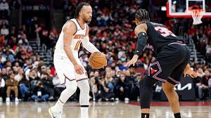 Knicks in action against the Cavaliers