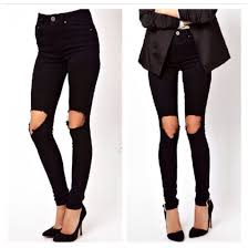 Image result for black ripped jeans