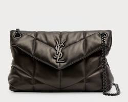 Image of black Saint Laurent shoulder bag with sleek hardware