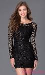 Black lace long sleeve dress